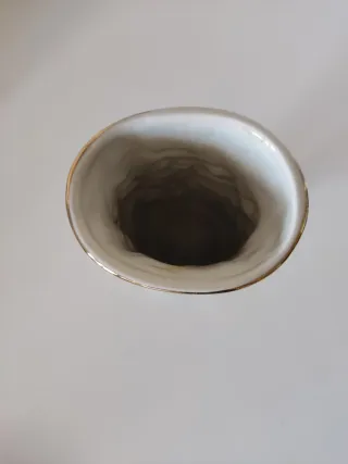 JARRÓN VINTAGE  PORCELANA CAPODIMONTE marrón