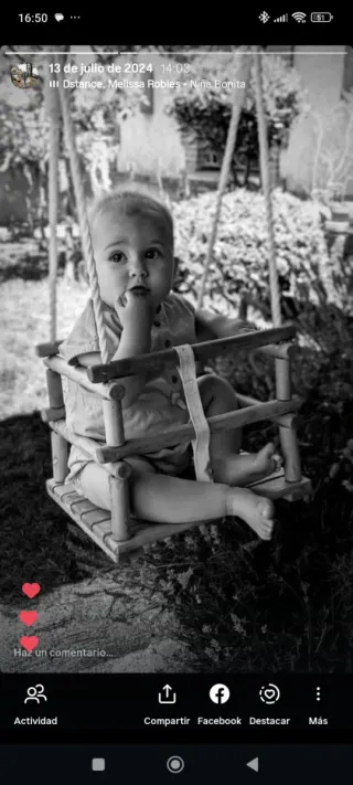 Columpio madera bebé