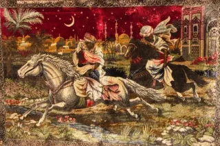 Tapiz árabe con escena nocturna