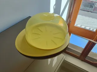 Porta formaggio/torta Tupperware giallo