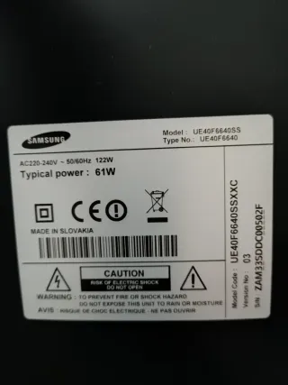 Televisor Samsung 40 Negro