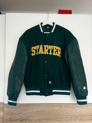 Chaqueta Bomber Starter mangas de cuero