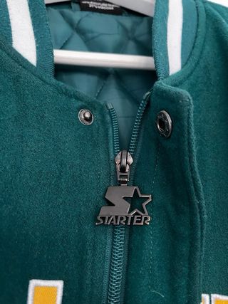 Chaqueta Bomber Starter mangas de cuero