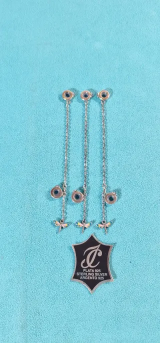 Charm doble Plata con cadena de seguridad