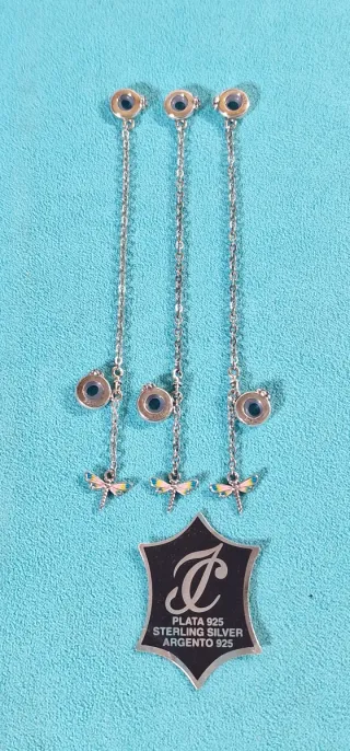 Charm doble Plata con cadena de seguridad