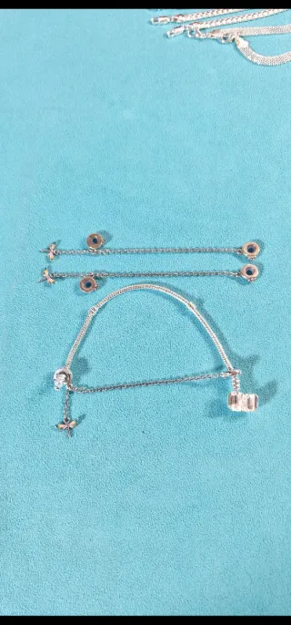 Charm doble Plata con cadena de seguridad