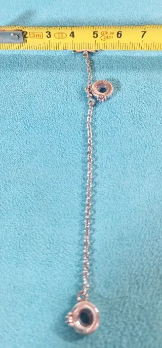 Charm doble Plata con cadena de seguridad