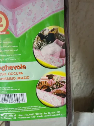 Organizzatore armadi/cassetti 12 scomparti