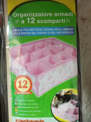 Organizzatore armadi/cassetti 12 scomparti