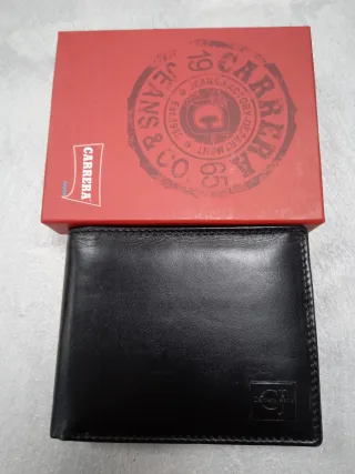 Portafoglio Carrera Jeans Uomo Pelle Nero