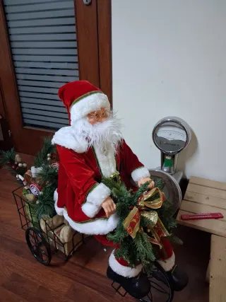 Babbo Natale su bici decorazione natalizia