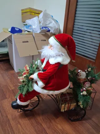 Babbo Natale su bici decorazione natalizia