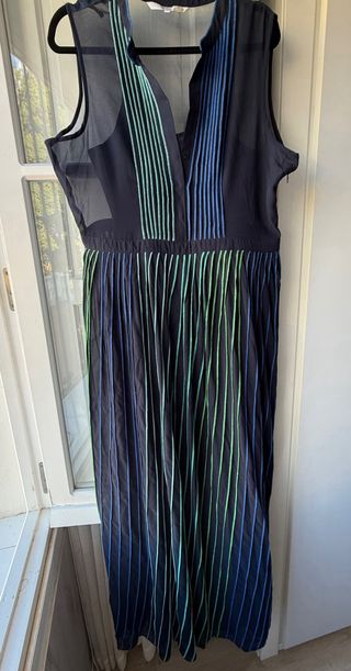 Vestido largo Síntesis negro y verde