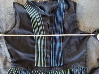 Vestido largo Síntesis negro y verde