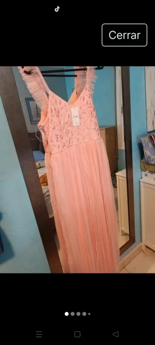 Vestido fiesta mujer rosa talla M