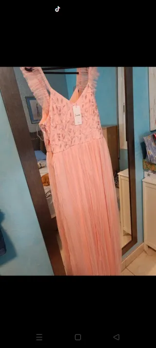 Vestido fiesta mujer rosa talla M