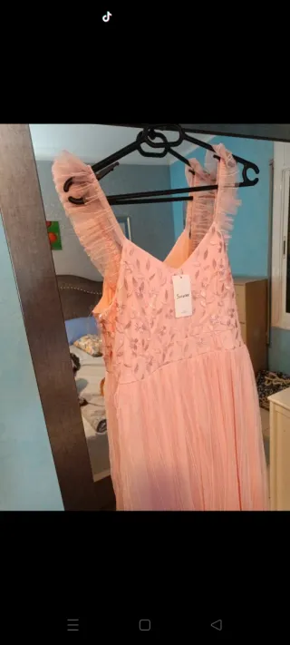 Vestido fiesta mujer rosa talla M