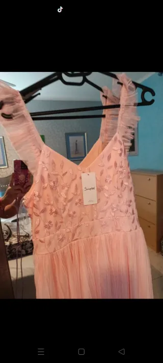 Vestido fiesta mujer rosa talla M