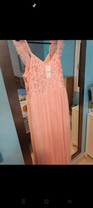 Vestido fiesta mujer rosa talla M