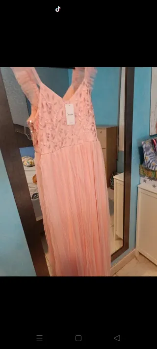 Vestido fiesta mujer rosa talla M