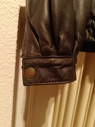 Cazadora Piel Vintage Talla M/L Marrón