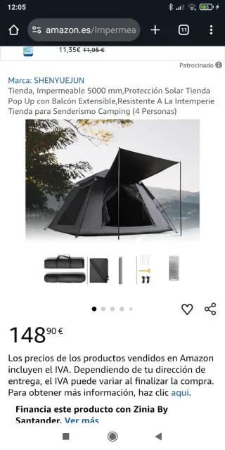 Tienda de campaña verde NUEVA A ESTRENAR