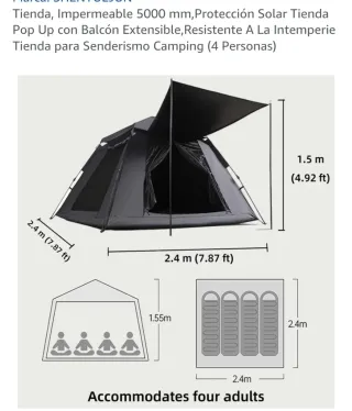 Tienda de campaña verde NUEVA A ESTRENAR