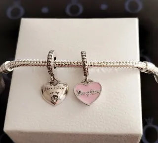 Charms Colgantes Dobles Corazones Mamá Hija