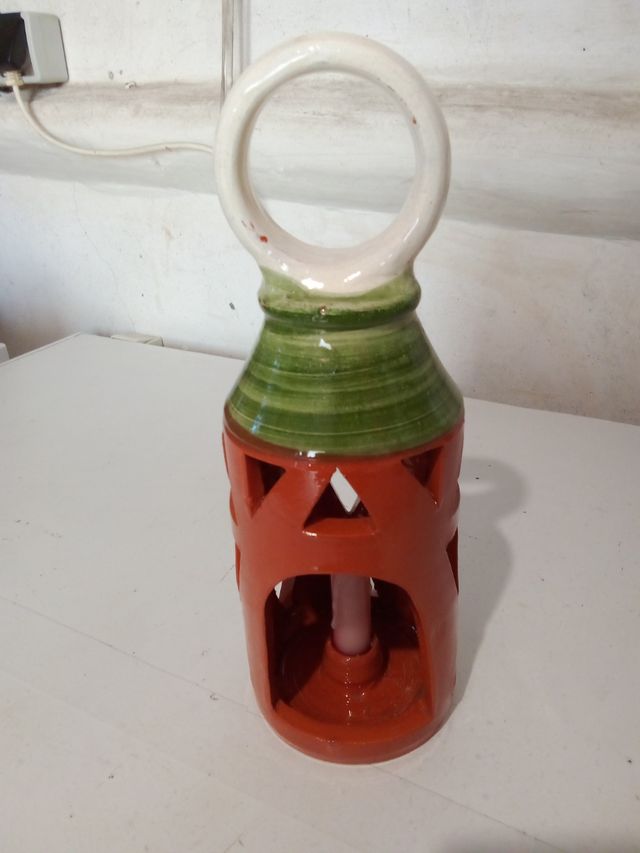 Candelabro portacandele in ceramica alto 30cm