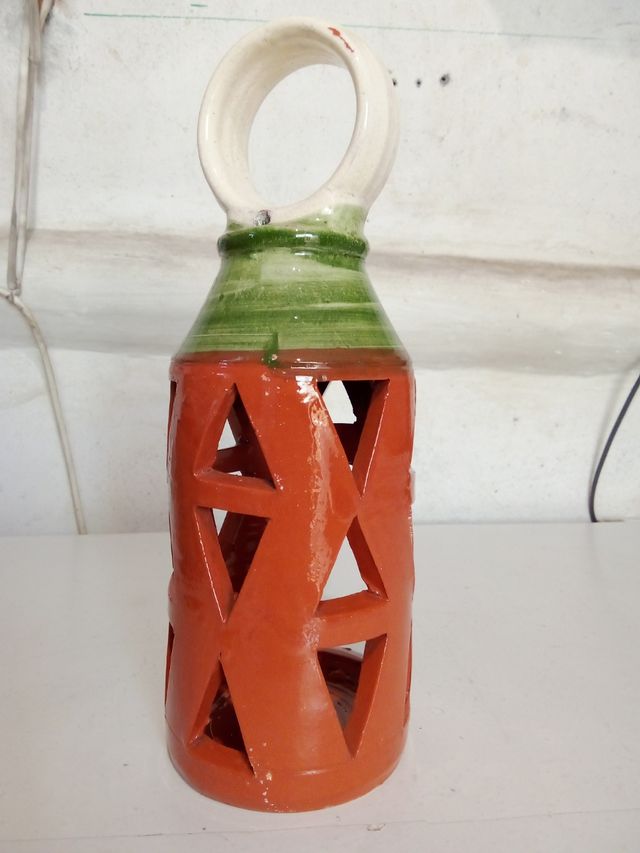 Candelabro portacandele in ceramica alto 30cm