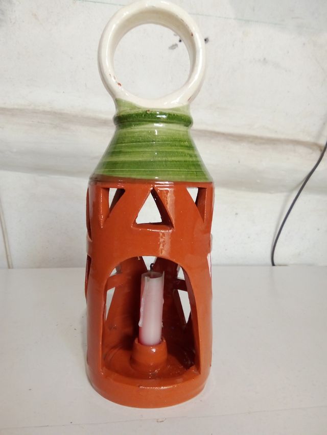 Candelabro portacandele in ceramica alto 30cm