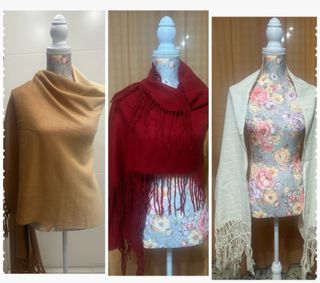 Chales granate, marrón y beige