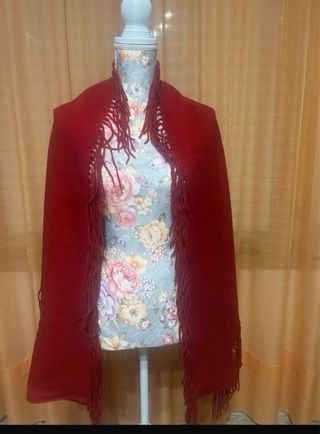 Chales granate, marrón y beige