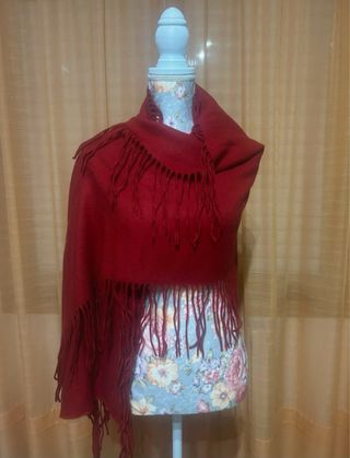 Chales granate, marrón y beige