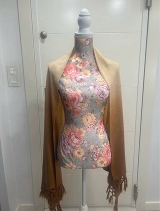 Chales granate, marrón y beige