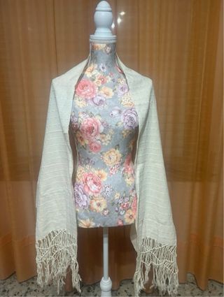 Chales granate, marrón y beige