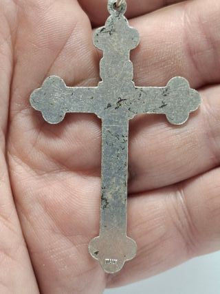 Rosario antiguo completo en metal y aventurina