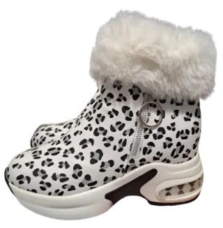 Botines con estampado de leopardo y pelo - nuevos