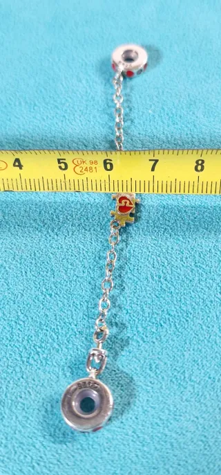 Charm Doble Plata 925 "Puzzle Corazón" con cadena.