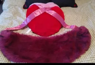 Estola/cuello piel sintética rosa fucsia