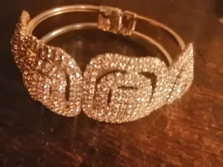 Braccialetto donna strass oro/argento.