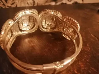 Braccialetto donna strass oro/argento.