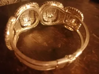 Braccialetto donna strass oro/argento.