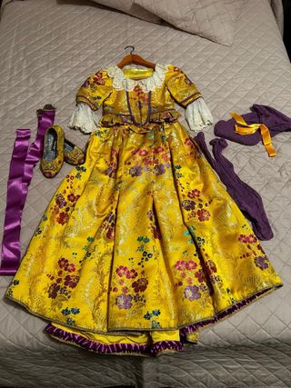 Traje Fallera Niña Amarillo/Morado 7-8 años