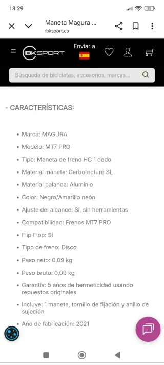 Palancas Freno Magura MT7