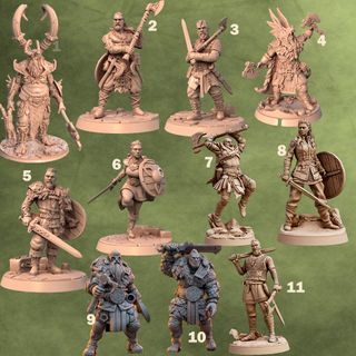 Miniaturas de Mitología Nórdica en Resina 3D