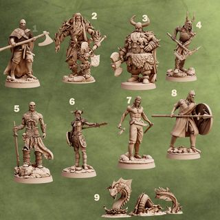 Miniaturas de Mitología Nórdica en Resina 3D