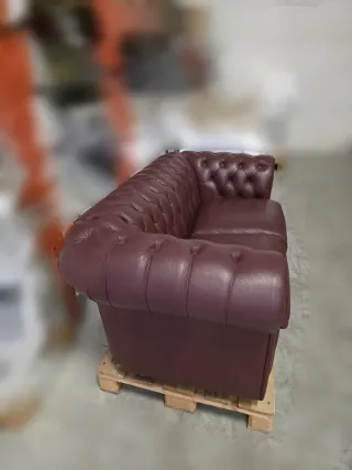 Divano 2 posti pelle bordeaux Calia