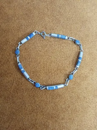 Pulsera Plata con Piedras Azules