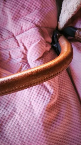 Carrito Gemelar NiuVentTwin® beige y rosa paralelo